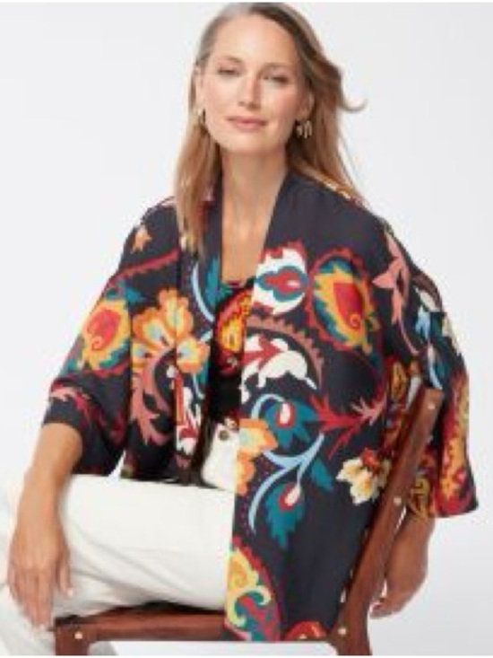 Chico's Jackets & Blazers - # NWT L/XL Chico’s Perennial Vine Short Kimono Open Front Kimono Jacket